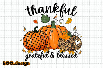 Thankful Pumpkin Grateful And Blessed Graphics