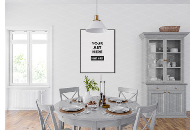 Interior scene artwork background frame mockup