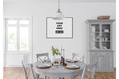 Interior scene artwork background frame mockup