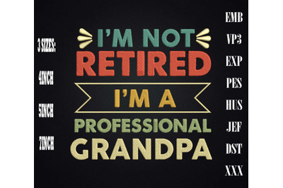 Funny Fathers Day Retired Grandpa Embroidery