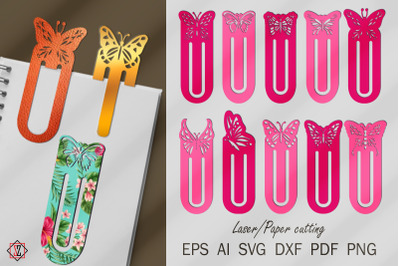 Bookmarks/Butterfly clips/Laser cut/Paper cut/SVG