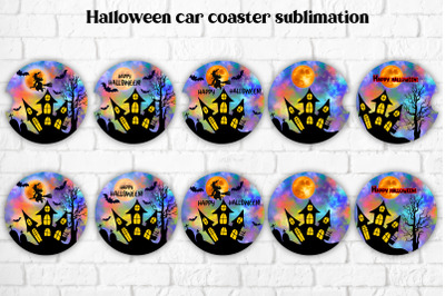 Car coaster sublimation design | Halloween keychain design