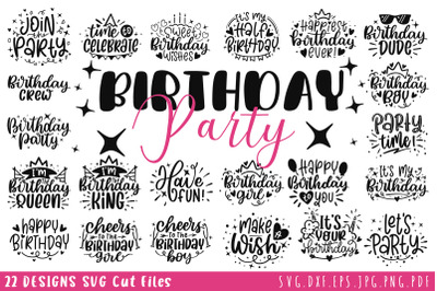 Birthday Party SVG Bundle