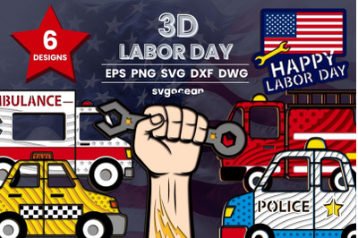 Labor Day 3D SVG Bundle