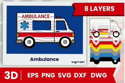 Ambulance Layered Cut File