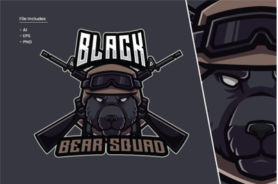 Black Bear Squad Logo Template