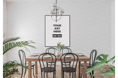 Interior scene artwork background frame mockup