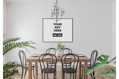 Interior scene artwork background frame mockup