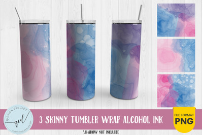 Skinny Tumbler Wrap Alcohol Ink | 3 Variations