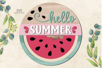 Watermelon SVG Laser Cut Files | Hello Summer SVG Glowforge Files