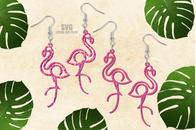 Flamingo Earring SVG Laser Cut Files | Flamingo  SVG Glowforge Files