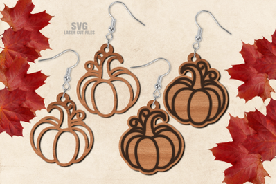 Pumpkin Earring SVG Laser Cut Files | Halloween Earrings SVG