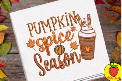 Pumpkin Spice Season Embroidery Design