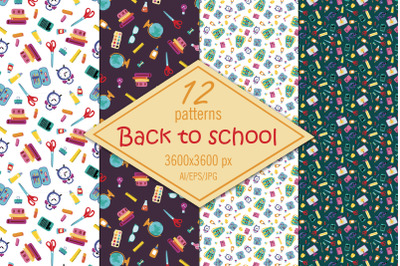 Back to school digital paper /seamless patterns