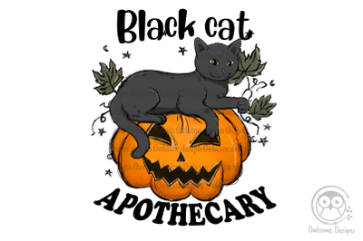 Black Cat Pumpkin Sublimation Designs