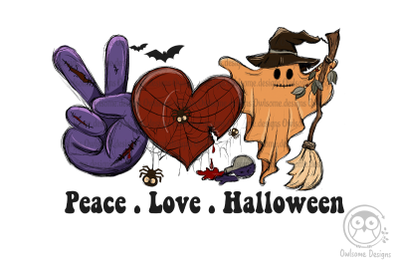 Peace Love Halloween Sublimation Designs