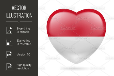 Heart icon of Indonesia