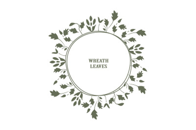 Outline wedding invitation floral card. Simple wreath frame of wildflo