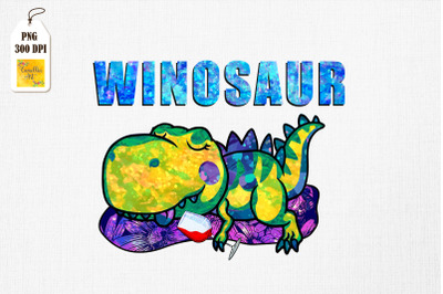 Winosaur Drinking Dinosaur Love Wine