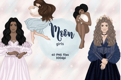 Moon Girls Clipart