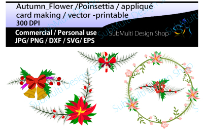 autumn flowers Clip art / Poinsettia flower