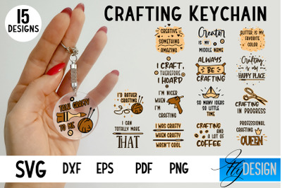 Crafting SVG Keychain Bundle | Acrylic Keychain | Round Keychain