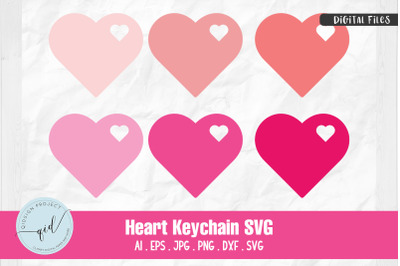 6 Heart Keychain SVG, Sublimation