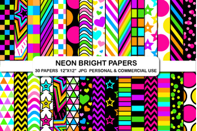 Neon Bright Digital Backgrounds Papers