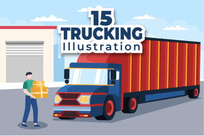 15 Trucking Transportation Design Illustration