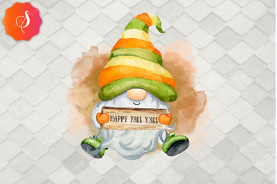 Happy Fall Y&#039;All  Pumpkins Gnome