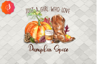 Just A Girl Who Loves Pumpkin Spice PNG