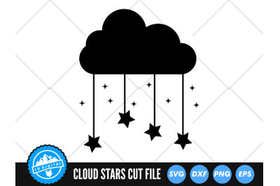 Cloud and Stars SVG | Stars Cut File | Cloud SVG | Nursey Clip Art