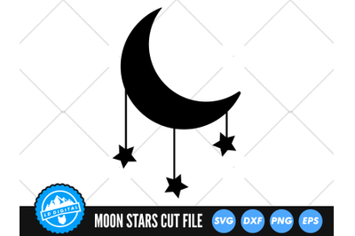 Moon and Stars SVG | Stars Cut File | Moon SVG | Nursey Clip Art
