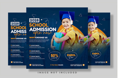 School Admission Blue Social Media Post