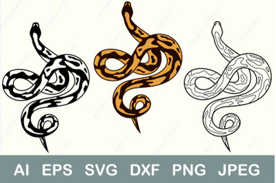 Snake svg&2C; Ball python svg silhouette&2C; Snake clipart