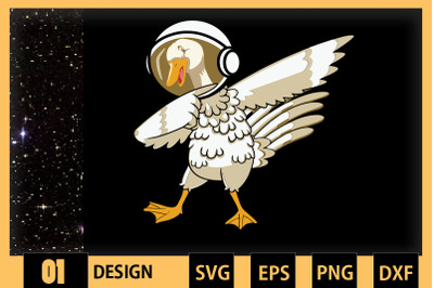 Funny Duck Astronaut Design