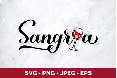 Sangria SVG. Summer drink glass