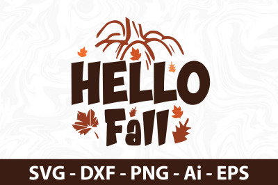 hello fall SVG cut file