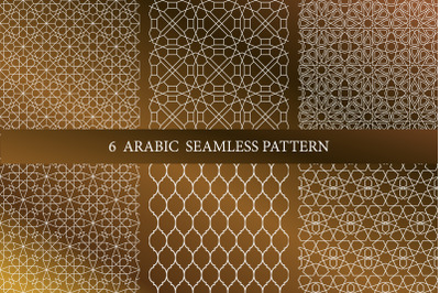 Arabic Morocco seamless pattern on the transperant background set 1