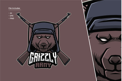 Grizzly Army Logo Template