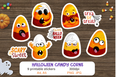 Halloween stickers Candy corn Printable sticker pack Cricut