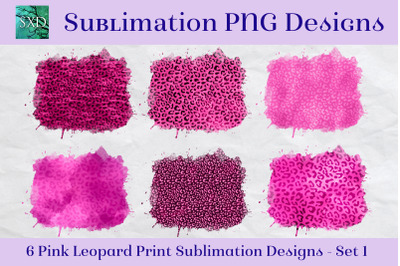 Sublimation PNG Designs - Pink Leopard Print - Set 1