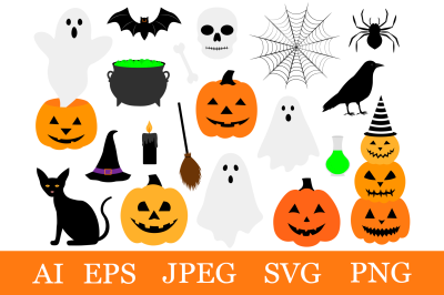 Halloween clipart. Halloween SVG. Halloween pumpkin graphic