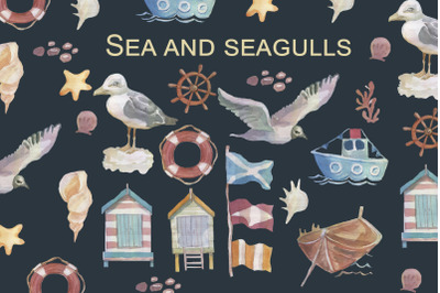 Sea and seagulls