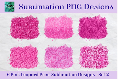 Sublimation PNG Designs - Pink Leopard Print - Set 2