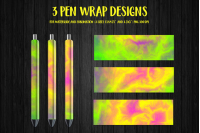 Bright Abstract Pen Wrap Sublimation or Waterslide