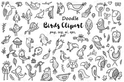 Doodle Birds Clipart