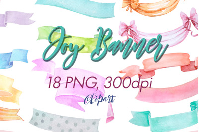 Watercolor Banners Clipart | Watercolor Cloth Banner png.