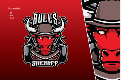 Bulls Sheriff Logo Template
