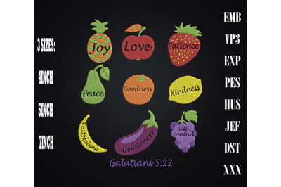 Fruit Of The Spirit Galatians 5&3A;22 Embroidery